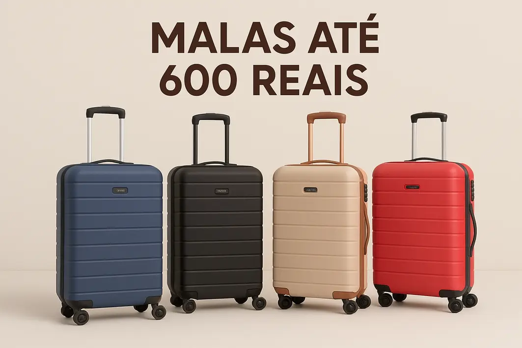 maos avaliando mala resistente detalhes Mãos masculinas e femininas avaliando mala texturizada com zíper reforçado e rodinhas giratórias