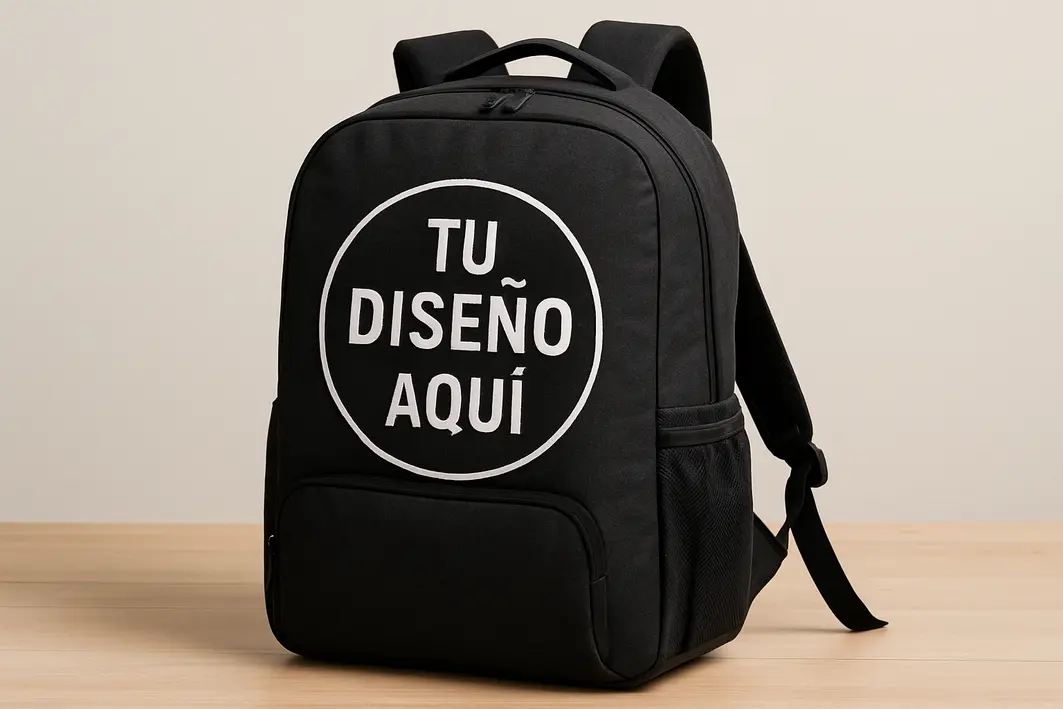 mochila notebook personalizada tecido resistente 1 Mãos masculinas ajustando alça de mochila notebook personalizada em tecido resistente próxima a mesa de aeroporto